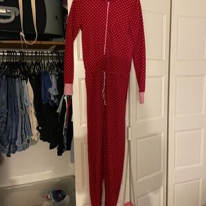 La Vie En Rose Pink Polka Dot full body PJs